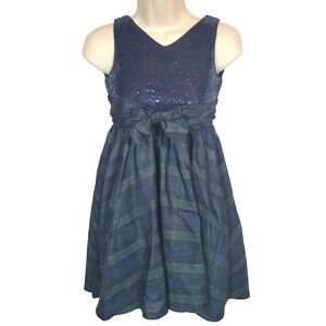 Pippa & Julie Girls Size 8 Blue Green Formal Special Occasion Party Dress